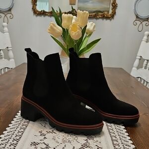 Antonio De Faria Chelsea Ankle Boots Suede LEATHER Platform Lug Chunky Sole